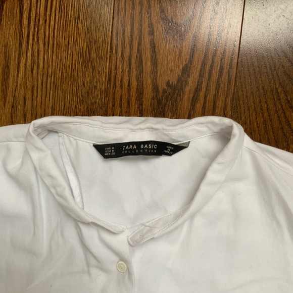 ZARA BASIC Button down shirt White. Size M. - Picture 2 of 9
